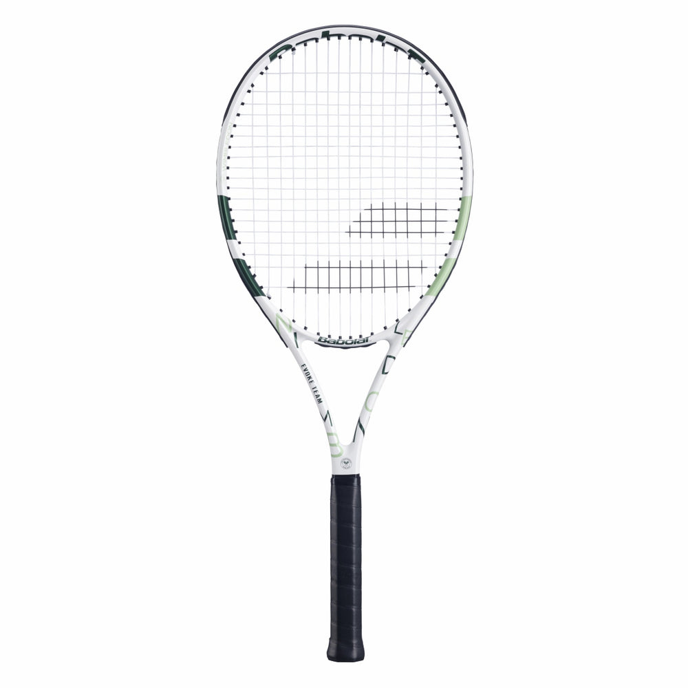 BABOLAT Evoke Team Wimbledon 2025 Tennis Racquet (White/Green, Strung)