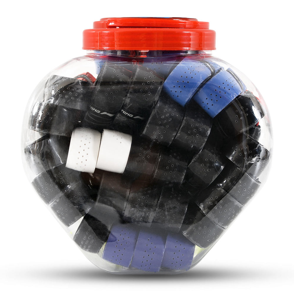 LI-NING GP19 Replacement Badminton Grip Jar (60 Pcs, Assorted)