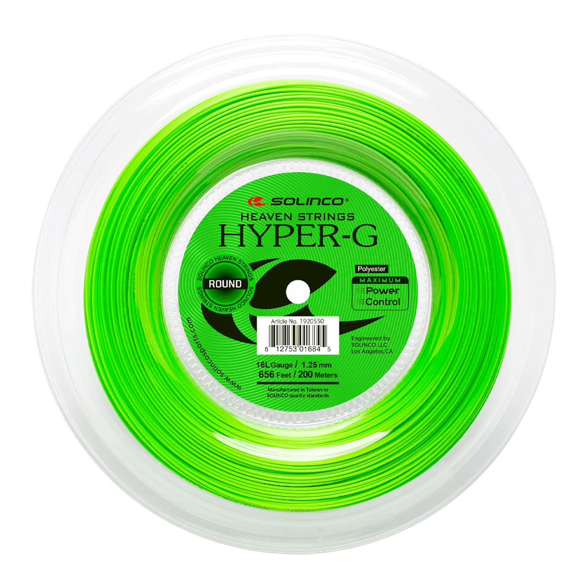 SOLINCO Hyper-G Round Tennis String Reel (16/1.25mm, 200 m)