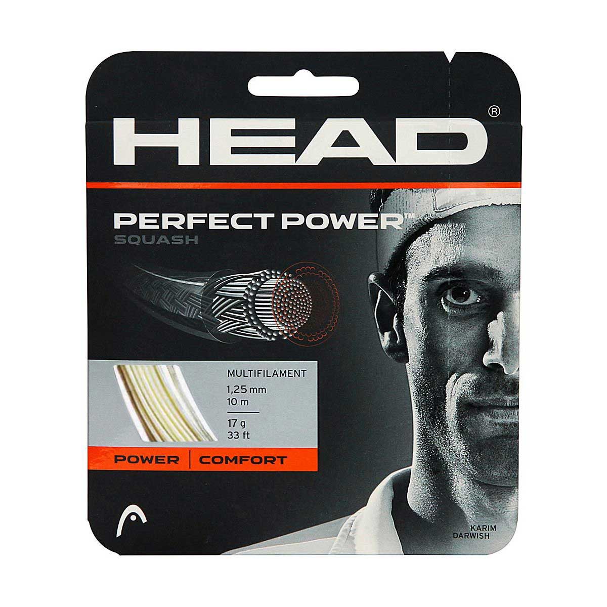 HEAD Perfect Power Squash String (Cut From Reel, 17L White) 